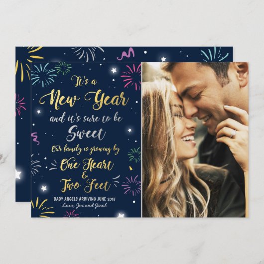 Geburtsankündigungskarte 2018 feiertagskarte (Vorne/Hinten)