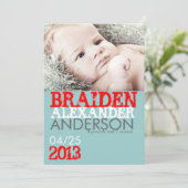 Geburtsankündigungskarte Ankündigung (Stehend Vorderseite)