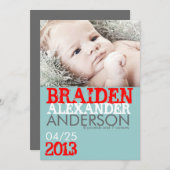 Geburtsankündigungskarte Ankündigung (Vorne/Hinten)