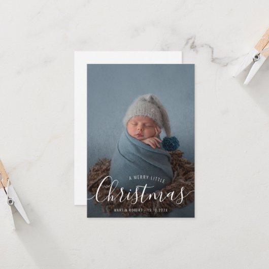 Geburtsankündigungskarte für Holiday typos Karte (Vorderseite/Rückseite Beispiel)