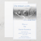 Geburtsankündigungskarte mit Baby (Vorne/Hinten)