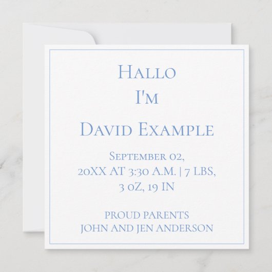 Geburtsankündigungskarte mit Baby Dankeskarte (Rückseite)