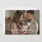 Geburtsankündigungskarte | Neue Baby-Ankündigung Feiertagskarte (Vorderseite)