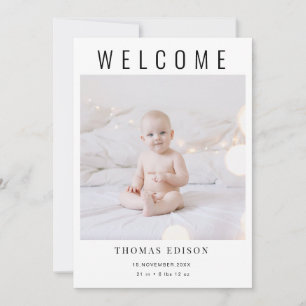 Geburtsankündigungskarte   Welcome Baby Foto Ankündigung