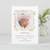 Geburtsankündigungskarte wild lebender Blume Ankündigung (Stehend Vorderseite)