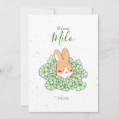 Geburtsanzeige Kaninchen Blume Ankündigung (Vorderseite)