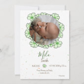 Geburtsanzeige Kaninchen Blume Ankündigung (Rückseite)