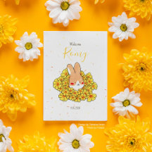 Geburtsanzeige Kaninchen Blume