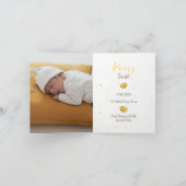 Geburtsanzeige Kaninchen Foto Florals Ankündigung (Innenseite)