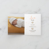 Geburtsanzeige Kaninchen Foto Florals Ankündigung (Innenseite)