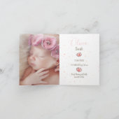 Geburtsanzeige Kaninchen Foto Florals Ankündigung (Innenseite)