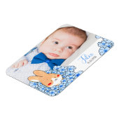 Geburtsanzeige Magnet Hase und Blumen (Linke Seite)