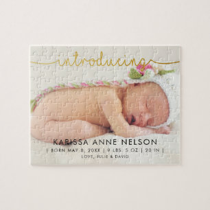 Geburtsanzeige Maßgeschneidertes Baby-Foto-Andenke Puzzle