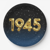 Geburtsballons 1945 in Sternen Pappteller (Vorderseite)
