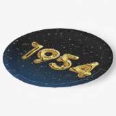 Geburtsballons 1954 in Sternen Pappteller (Schrägansicht)