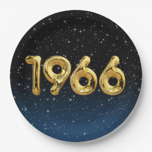 Geburtsballons 1966 in Sternen Pappteller