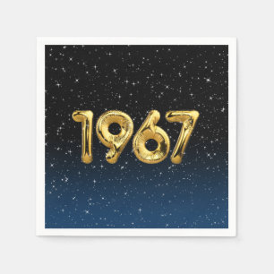 Geburtsballons 1967 in Sternen Serviette