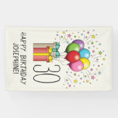 Geburtsballons und Präsentationen mit Alter und Te Banner (Horizontal)