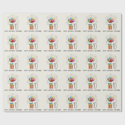 Geburtsballons und Präsentationen mit Alter und Te Geschenkpapier (Flach)