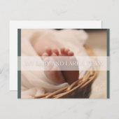 Geburtsbestätigungskarte Feiertagspostkarte (Vorne/Hinten)