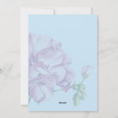 Geburtsbestätigungskarte mit Blume Feiertagskarte (Rückseite)