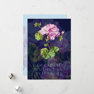 Geburtsbestätigungskarte mit Blume Feiertagskarte