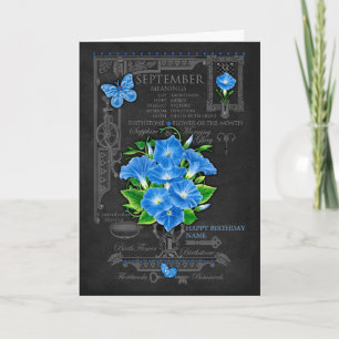 Geburtsblume September Kreide Personalisiere Karte