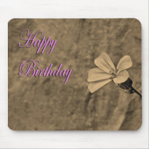 Geburtsblume und Stein in Sepia Mousepad