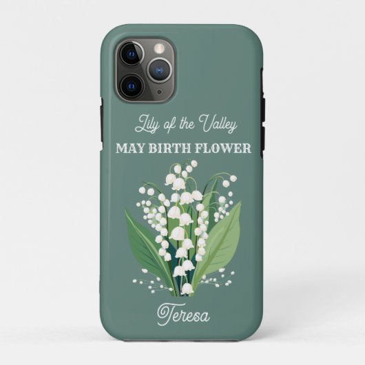 Geburtsblumen-Maikäfer-Personalisierter Name Case-Mate iPhone Hülle (Rückseite)