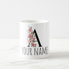 Geburtsblumen-Monogramm-Name-Tasse Kaffeetasse