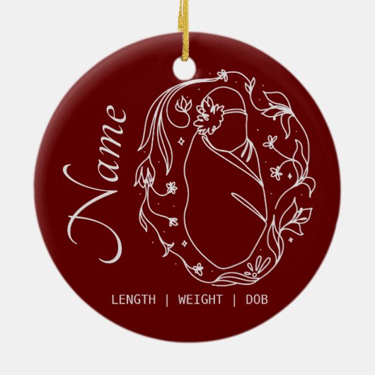 Geburtsdaten Custom Ornament (Hinten)