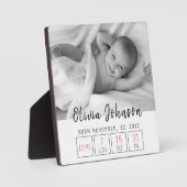 Geburtsdaten eines Neugeborenen Fotoplatte (Vorderseite)