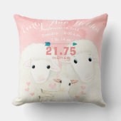 Geburtsdaten von Schafen-Baby-Mädchen Kissen (Vorderseite)