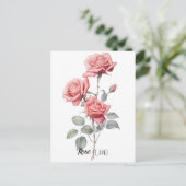 Geburtsdatum-Blume Rose (Juni) Postkarte (Stehend Vorderseite)
