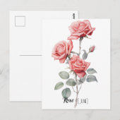 Geburtsdatum-Blume Rose (Juni) Postkarte (Vorne/Hinten)
