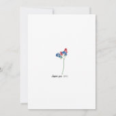 Geburtsdatum Blume Süßer Erbsen (April) Mitteilungskarte (Rückseite)