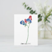 Geburtsdatum Blume Süßer Erbsen (April) Postkarte (Stehend Vorderseite)