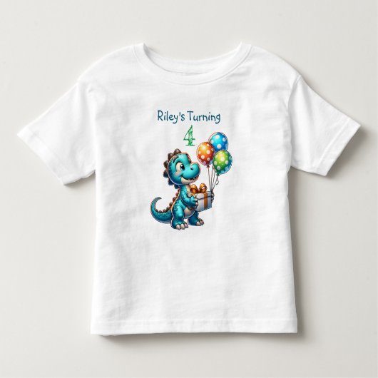 Geburtsdatum Boy Dinosaurier Name und Alter Kleinkind T-shirt (Vorderseite)