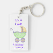 Geburtsdatum der Buggy "Green Baby" Schlüsselanhänger (Rückseite)
