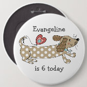 Geburtsdatum der Dackel des Hundes für die benutze Button (Vorne & Hinten)