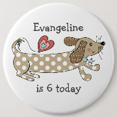 Geburtsdatum der Dackel des Hundes für die benutze Button (Vorderseite)