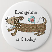 Geburtsdatum der Dackel des Hundes für die benutze Button (Vorderseite)