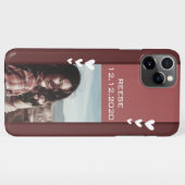 Geburtsdatum der Erinnerung Fotovorlage Burgundy R iPhone Hülle (Rückseite (Horizontal))
