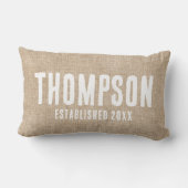 Geburtsdatum der Rustic Burlap-Familie Lendenkissen (Rückseite)