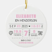 Geburtsdatum des ersten Weihnachtsjubiläums des Fo Keramik Ornament (Vorne)