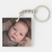 Geburtsdatum des Fotos Schlüsselanhänger (Rückseite)