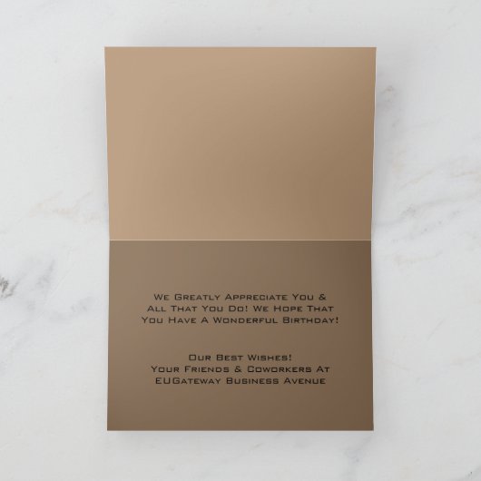 Geburtsdatum des Mitarbeiters/Firmenlogo Karte (Innenseite)