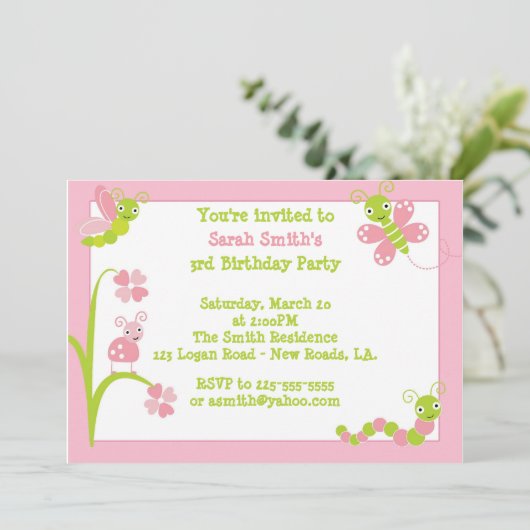 Geburtsdatum Einladung (Stehend Vorderseite)