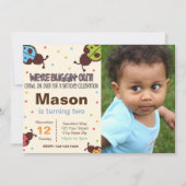 Geburtsdatum Einladung mit Foto (Vorderseite)