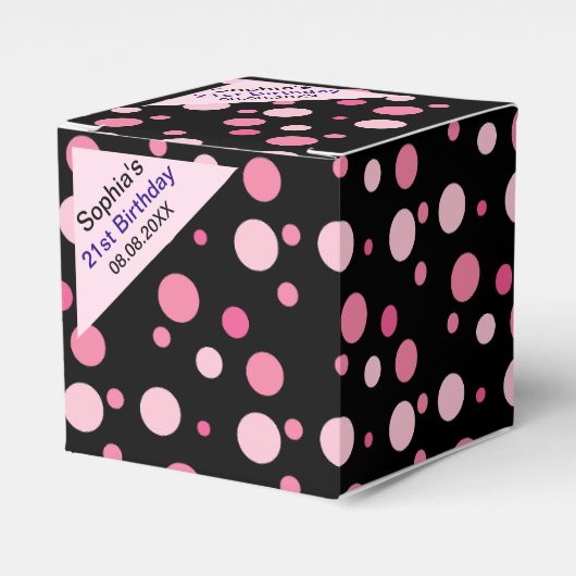 Geburtsdatum farbenfrohe Strickmonogramm Name-Vorz Geschenkschachtel (Vorderseite)